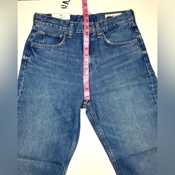 Zara Womens Straight Cropped Mid Waist Jeans Size 6 - Picture 5 of 10